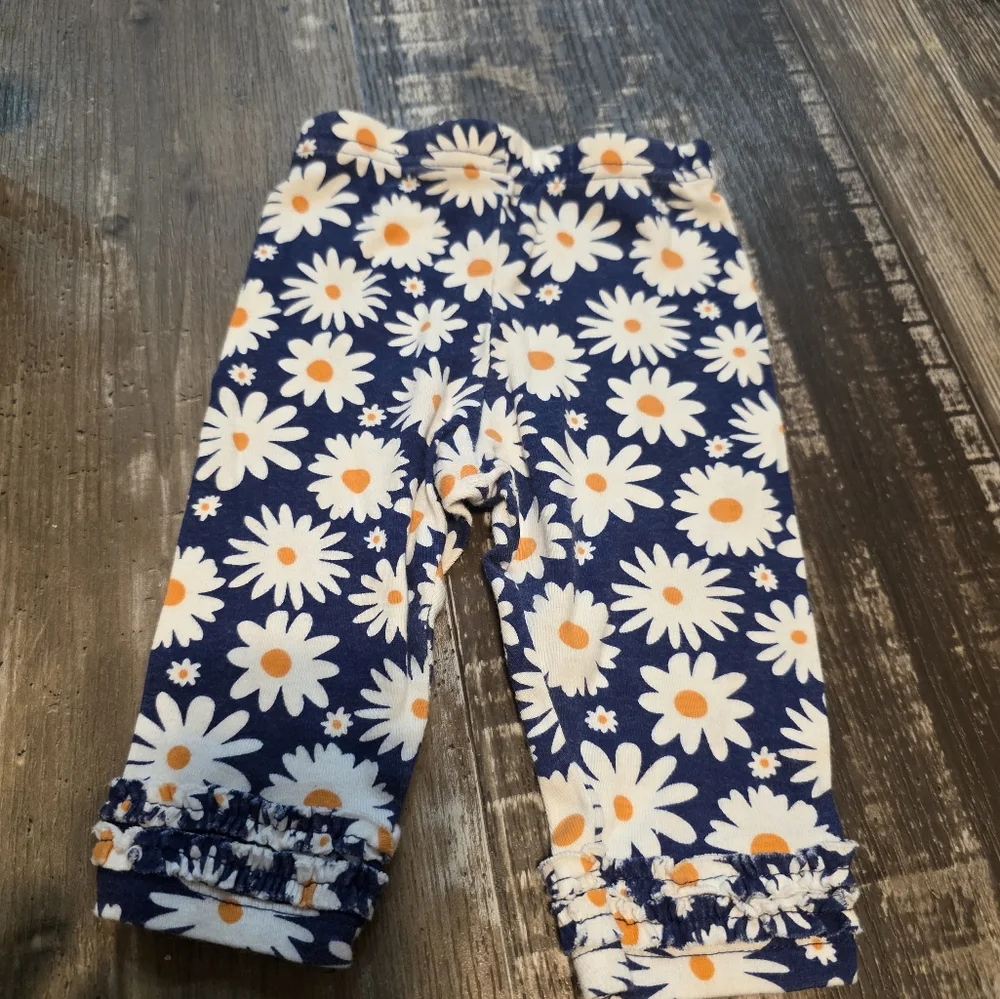 Carter's Blue and White Floral Leggings